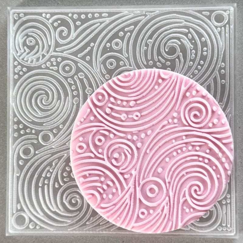 Celestial Swirls fondant cookie embosser cookie stamp