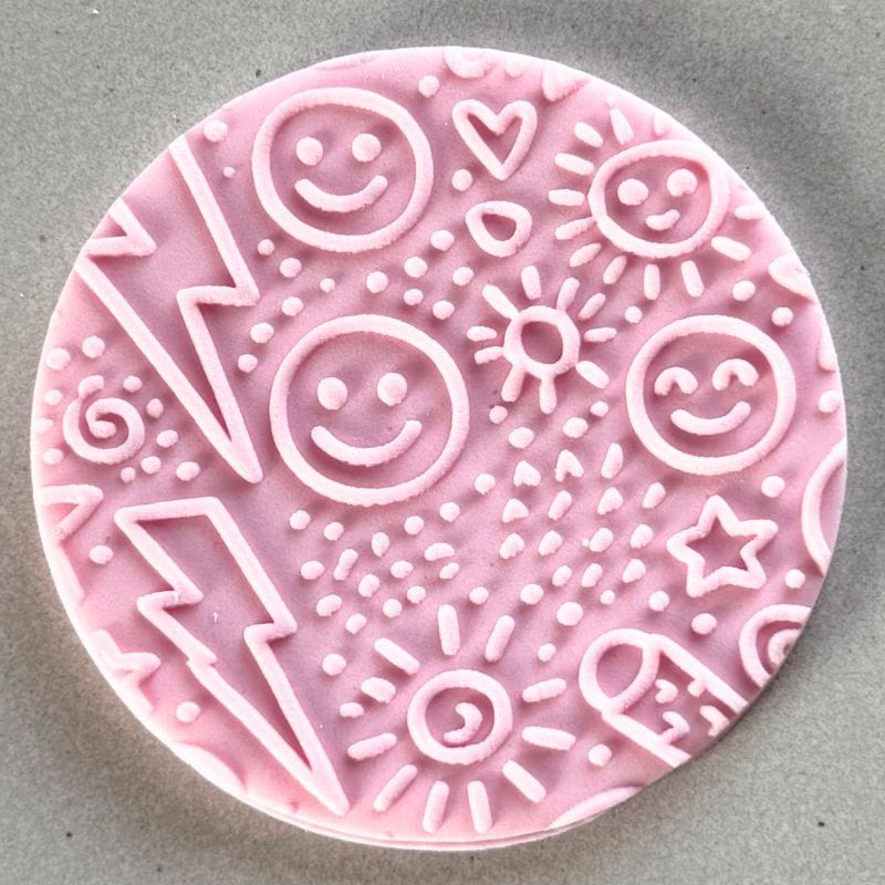 Retro celestial embossed fondant decoration