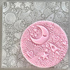 Celestial moon and stars cookie stamp