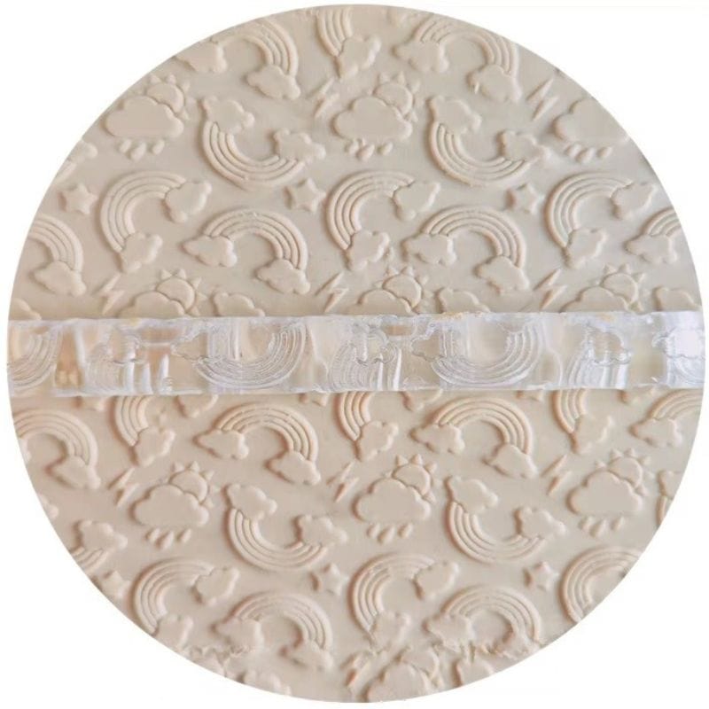 Rainbow Clouds Rolling Pin embossing fondant