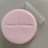 Mini Happy Birthday Cookie Stamp used to create decorated fondant cookie