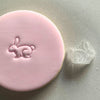 Mini Bunny Cookie Stamp used to create decorated fondant cookie