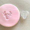 Mini cookie stamp creating reindeer fondant decoration