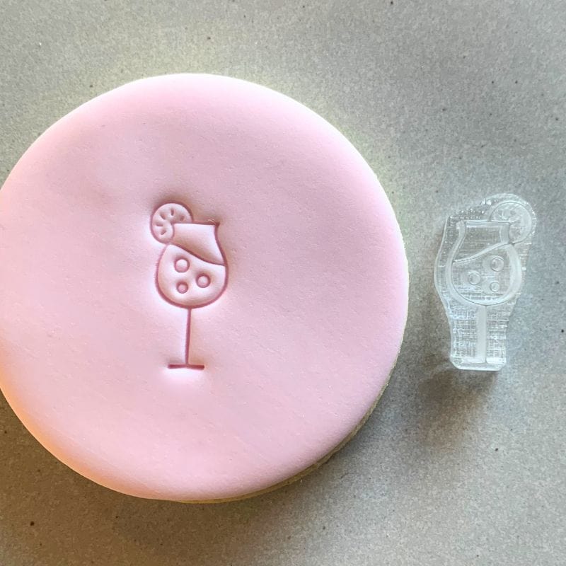 Mini Cocktail Glass Cookie Stamp & Imprinted Fondant - Summer Baking Fun