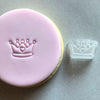 Mini Crown Cookie Stamp used to create decorated fondant cookie.