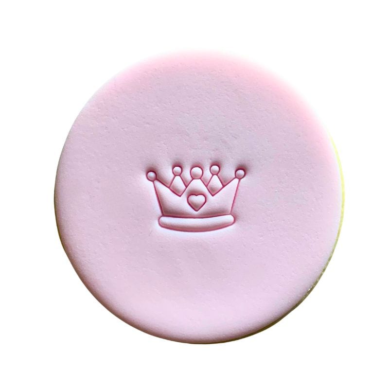 Mini Crown Cookie Stamp creating cute crown design on fondant.