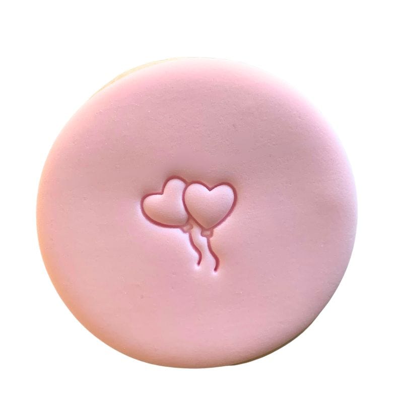 Mini Heart Balloon Stamp creating fun fondant cookie design