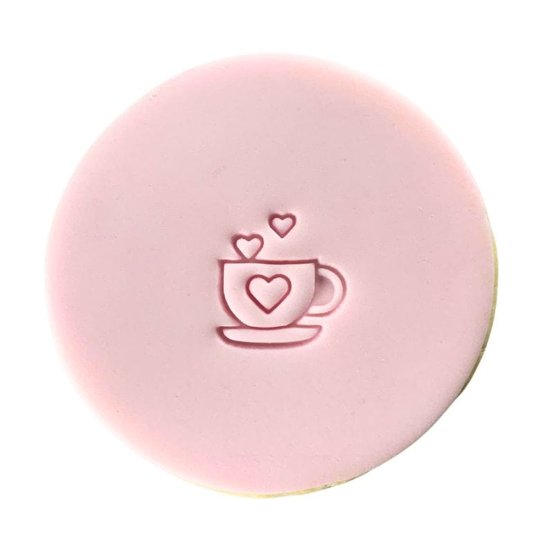 Mini Love Cup Stamp creating fun fondant cookie design