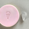 Mini Melting Ice Cream Cookie Stamp used to create decorated fondant cookie.