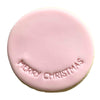 fondant cookie with Merry Christmas bottom curve stamp design