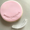 mini Merry Christmas bottom curve cookie stamp with fondant decoration