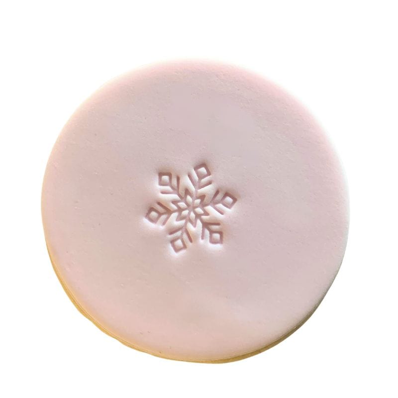 Mini Snowflake Stamp creating fun fondant cookie design