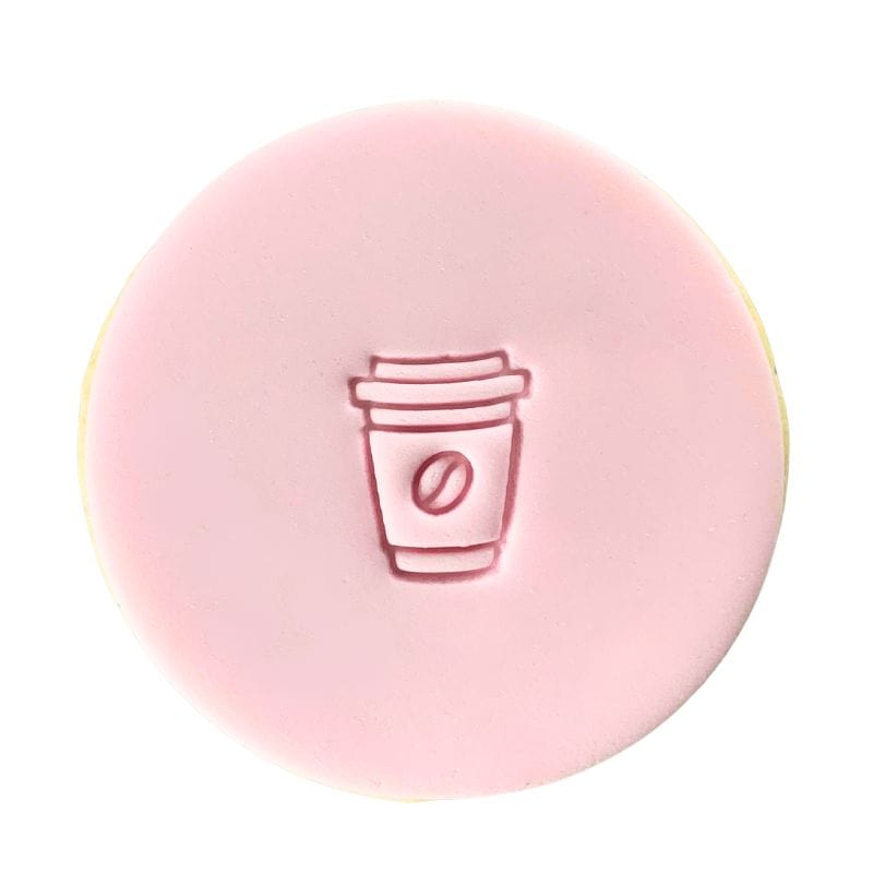 Mini Takeaway Coffee Stamp creating fun fondant cookie design