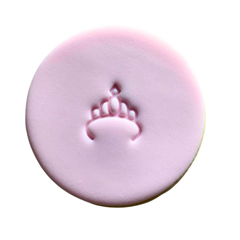 Mini Tiara Cookie Stamp creating cute tiara design on fondant.