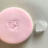 Mini Wedding Kiss Cookie Stamp used to create decorated fondant cookie