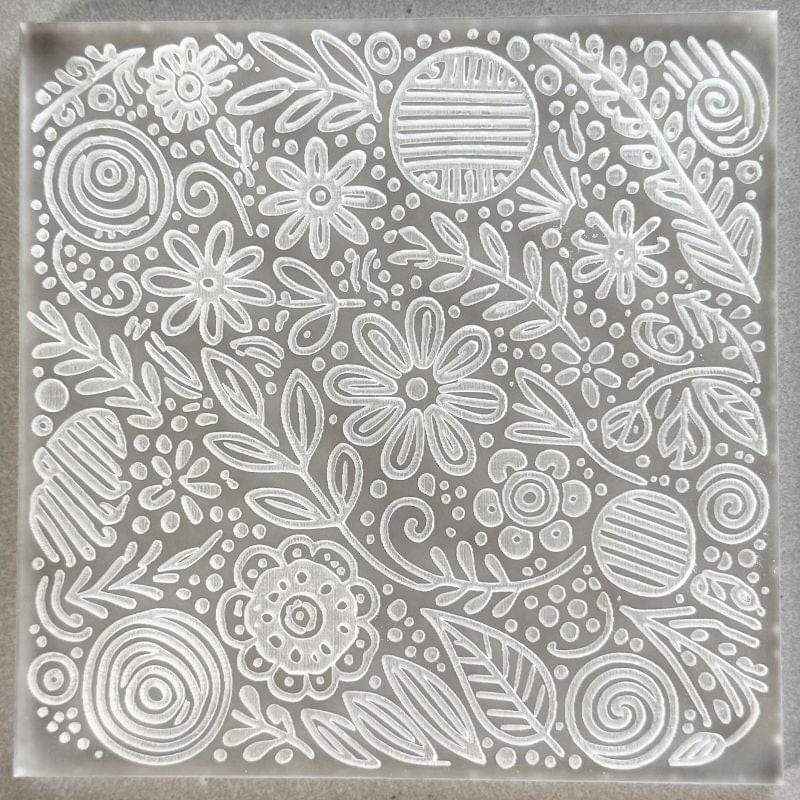 Floral embossed cookie stamp