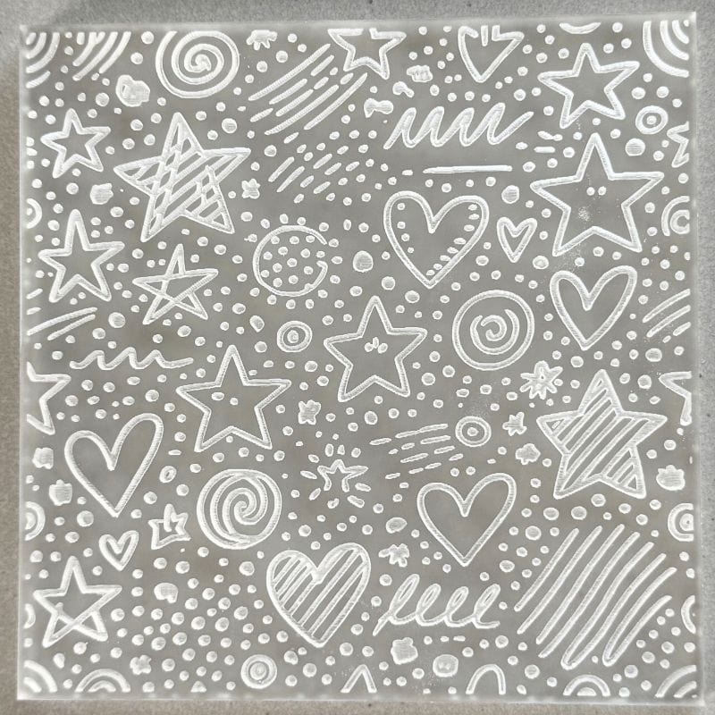 Celestial stars and hearts cookie stamp