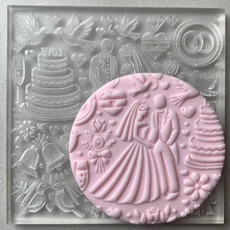 Wedding Cookie Stamp Fondant Embosser for parties and engagements