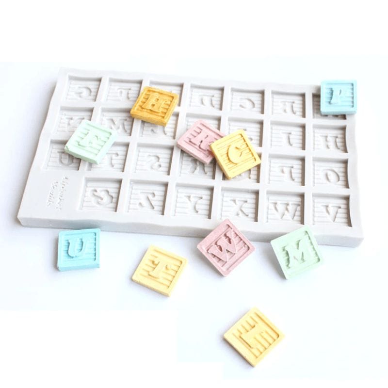 cookie alphabet silicone mould set fondant chocolate